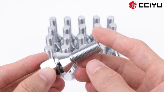 cciyu M12x1.25 Lug Nuts 20Pcs Wheel Lug Bolts 12x1.25 Shank 28mm Hex 17mm Chrome Lug Nuts Set fit for Jeep for Cherokee for Renegade for Compass for Dodge for Dart for Chrysler 200 for Fiat 500X