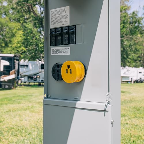 Camco PowerGrip 30AM/15AF Camper/RV Electrical Adapter | Features 30-Amp Male & 15-Amp Female Connections | Designed w/Non-Slip Grooves & Contoured Ends for Easy Removal | Rated for 125V/1875W (55233) EA