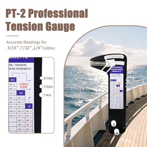 PT-2 Sailboat Rigging Tension Gauge 2000lbs Cable Tension Gauge