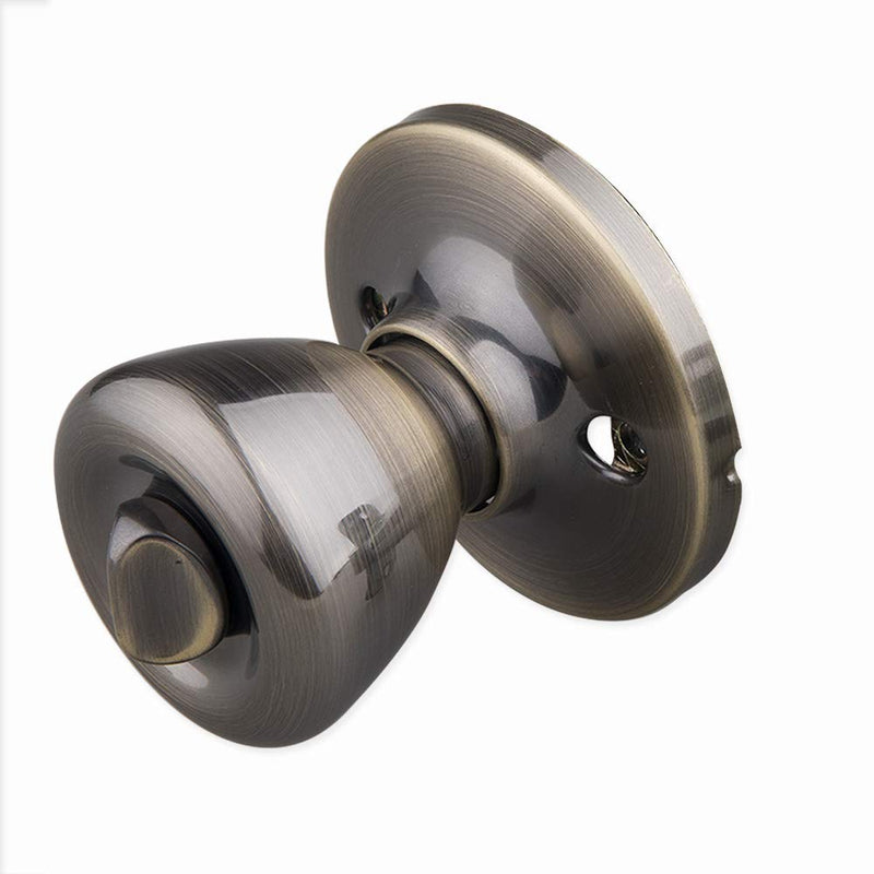 EZ-FLO 57788 Tulip-Style Privacy Door Lockset with Warranty, Antique Brass (Pack of 2) 1 Count (Pack of 2)