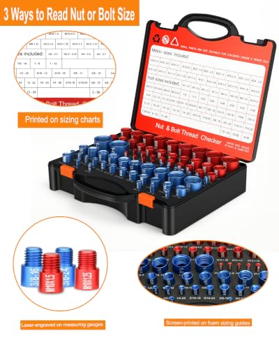 Manalete 214-Piece Nut and Bolt Thread Checker Kit