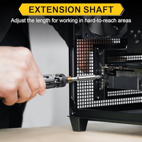 JOREST 19 in 1 Multibit Screwdriver, Portable Screwdriver for Home Repairs Black Gold