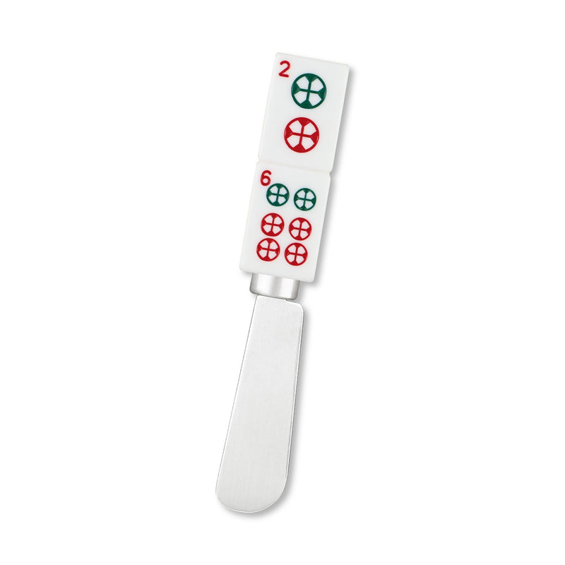 Supreme Housewares Mahjong Tile Cheese Spreaders, Hand-Painted Resin Handles with Stainless Steel Blades for Spreading Cream Cheese, Butter, and Jam, Assorted Designs, Set of 4