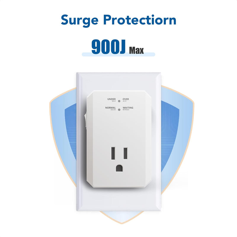 BSEED Single Outlet Surge Protector, Small Surge Protector Wall Tap with Ground Protected Light Indicators for Refrigerators, PC, TV, Xbox Series X, PS5 and Home Appliances, 15A, 1875W, 120V, 2 Pack 120-2 Pack