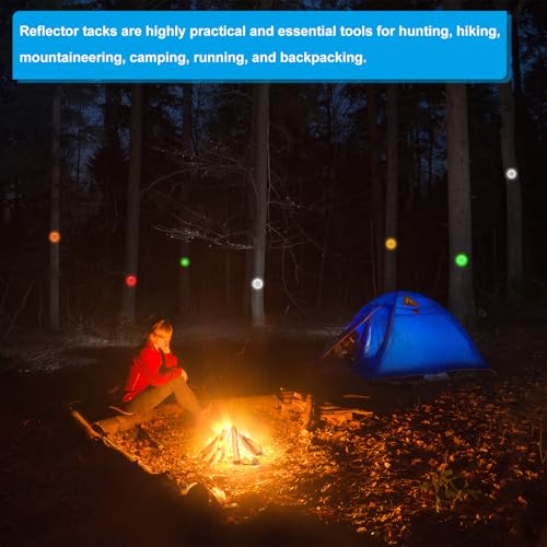 PATIKIL Reflective Tack Trail Marking Tacks, Glow Tacks Reflective Thumb Tacks for Hunting Hiking Camping Tree Stand Green Pack of 200