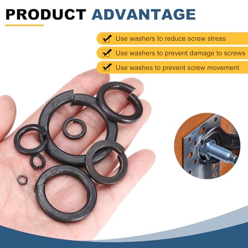 uxcell 20 Pcs M24 Split Lock Washers, Carbon Steel Spring Lock Washer 24.73mm ID 36.8mm OD 5.93mm Thick for Screws Bolts Fasteners