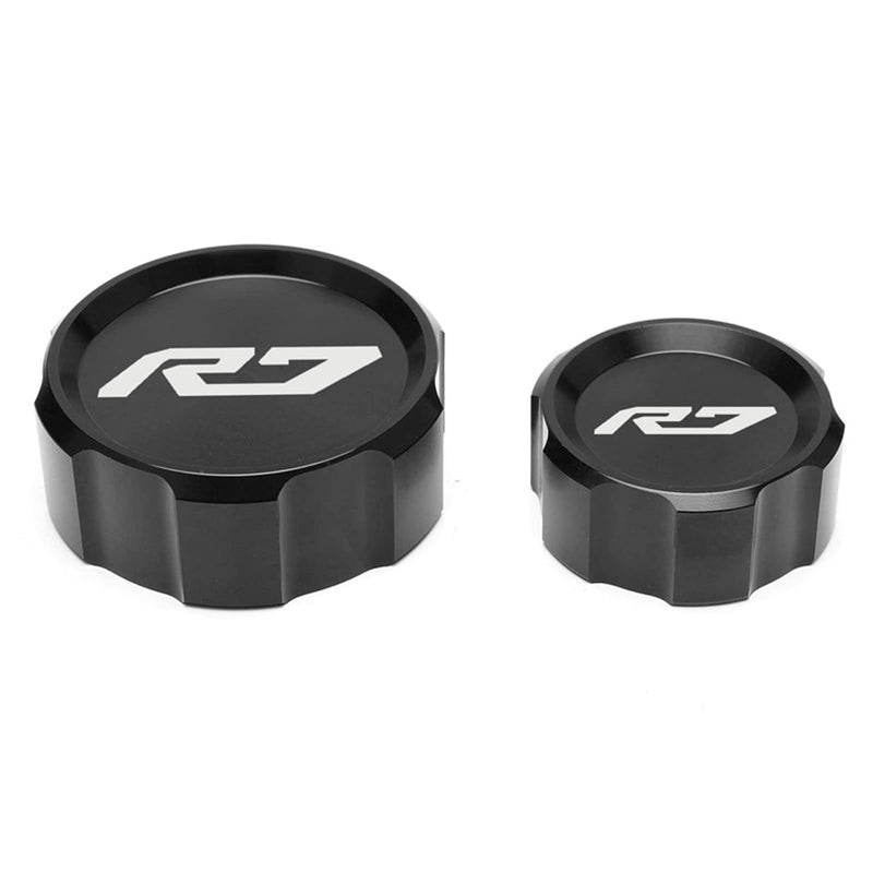 MOWOK For YAMAHA YZF R7 YZF-R7 YZFR7 2021 2022 2023 2024 Motorcycle Accessories Front Rear Brake Fluid Oil Cylinder Reservoir Cover (Black) Black