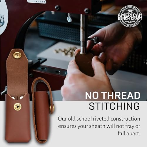 American Bench Craft Riveted Leather Multi Tool Case fits Leatherman MUT - Leather Sheath (Brown) Brown