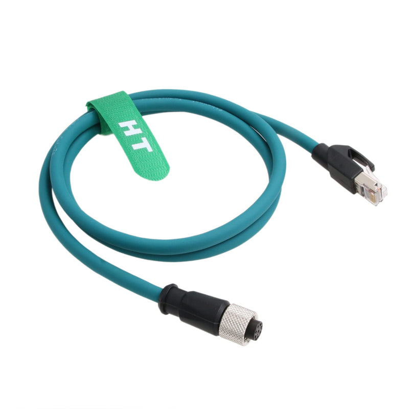 Ethernet Cable M12 A-Code 8-pin Female to RJ45 for Turck Actuator Sensor Fieldbus Profibus Network Factory Automation Application Computer 1m 1 m