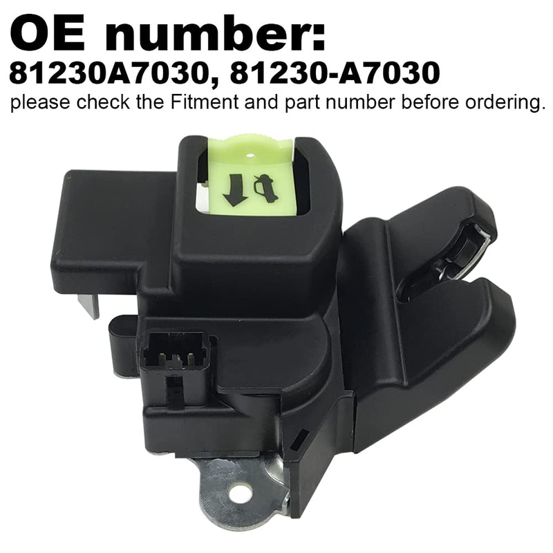 Trunk Latch Lock Actuator, Replacement for Kia Forte 2014-2020 with 1.6 1.8 2.0 Liter L4 Engine, Replaces OE: 81230-A7030 (Rear Tailgate Door Latch Lock Actuator Motor)