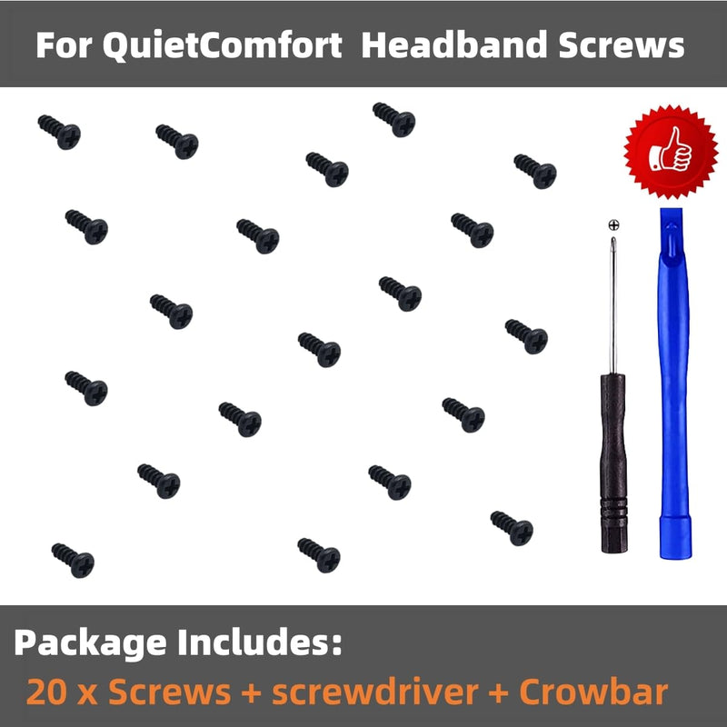 Headband Screws Replacement for Bose QuietComfort 35/QC35/QC35 II/QC45/QC25, Headphone Headband Screws Repair, Headphone Screw - 20 Packs (Black) black