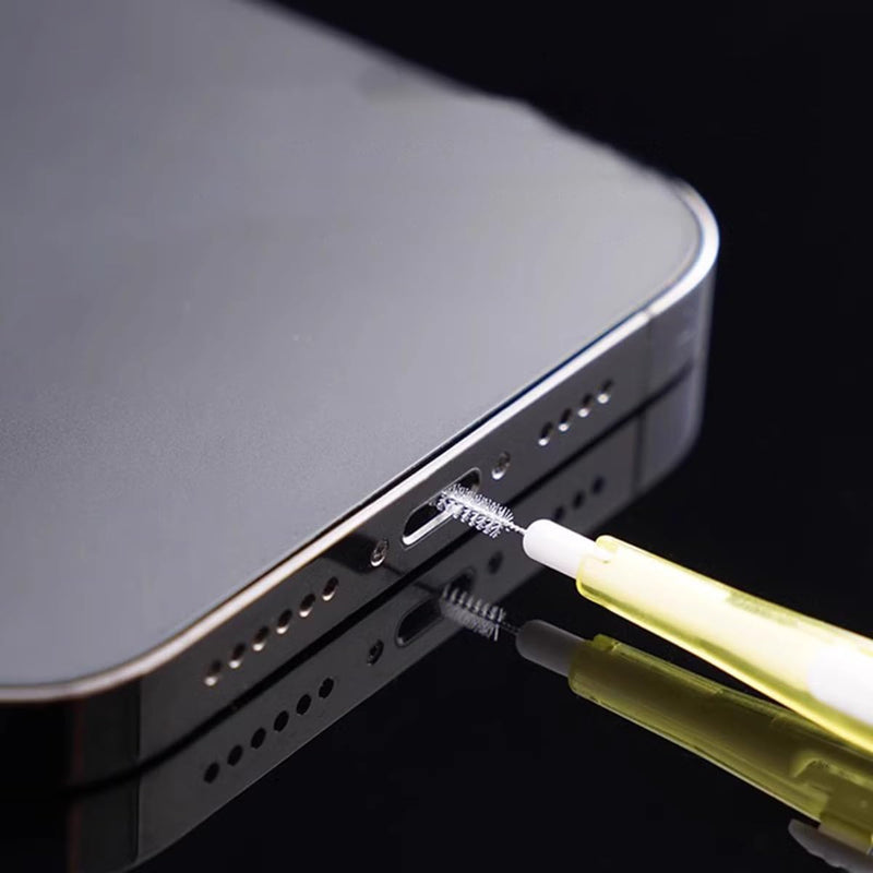 Phone Port Cleaning Tool Retractable Electronic Brush Laptop Jack Dust Kit (Yellow) Yellow