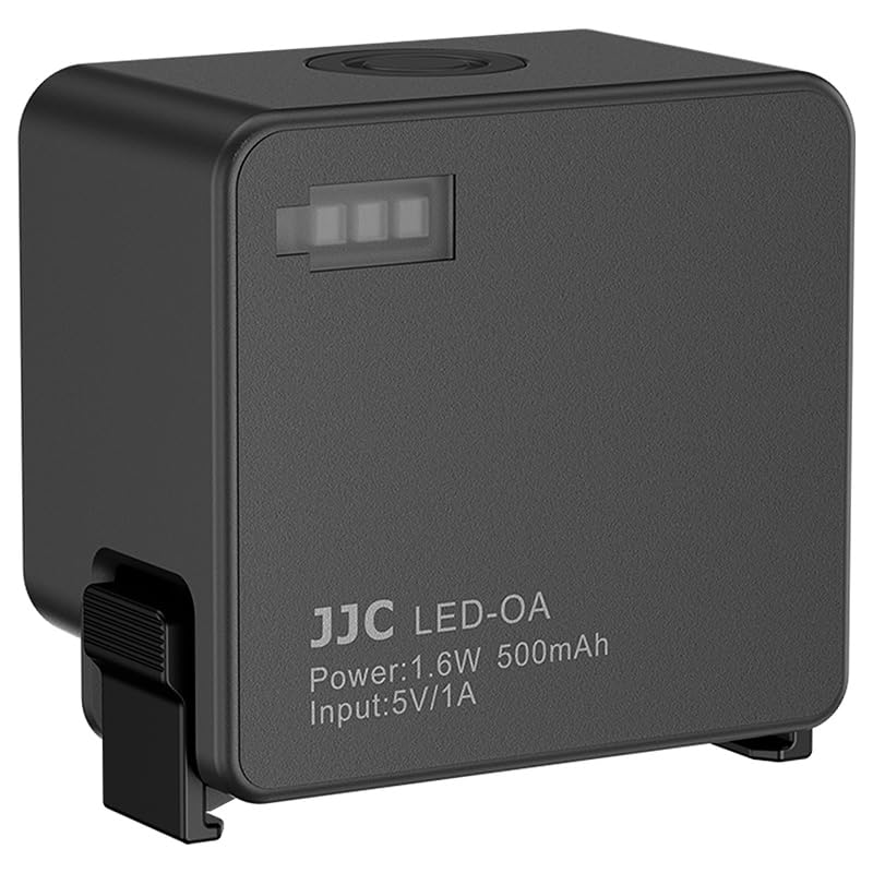 JJC Magnetic Auxiliary Light for DJI Osmo Action 5 Pro 4 3, Rechargeable Mini LED Video Light, for Selfie Vlog Recording, Lightweight IPX5 Waterproof Light for Osmo Nano