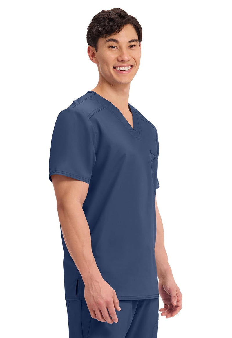 Cherokee Scrub for Men's Tuckable V-Neck Top with 1 Chest Pocket, Pen Slot, Ultra Soft, Durable, 2-Way Stretch Fabric- WW690 Large Navy