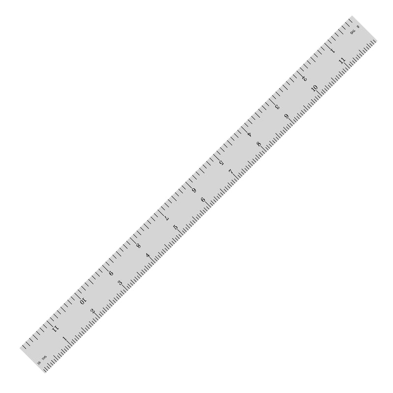 PEC Tools 12" Rigid Metal Ruler, Made from Premium Stainless Steel, 4R Graduation (1/8", 1/16", 1/32", 1/64"), Fully Hardened and Tempered Machinst Rule, Made in USA