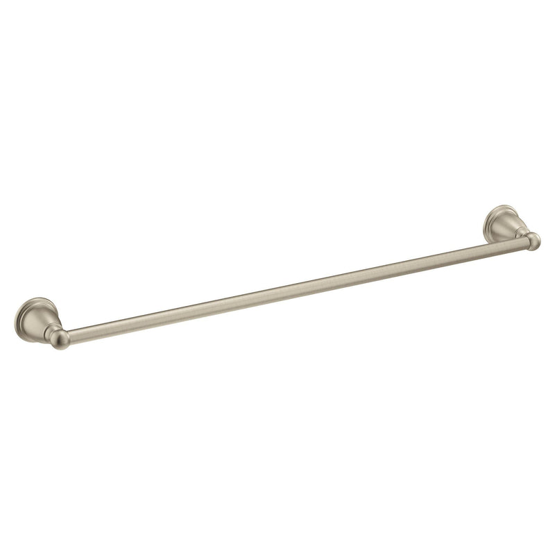 Moen Brantford Brushed Nickel 24-Inch Single Bathroom Towel Bar, Traditional Wall Mounted Towel Hanger, YB2224BN 24 Inch 24" Towel Bar