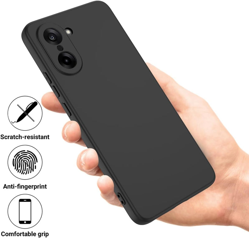 for Consumer Cellular IRIS Connect 2 Case Compatible for Speakeasy Smart Phone Case Cover with 2 Pack Screen Protector,Slim Shockproof Soft TPU Rubber Silicone Lanyard -Black Black-Scr