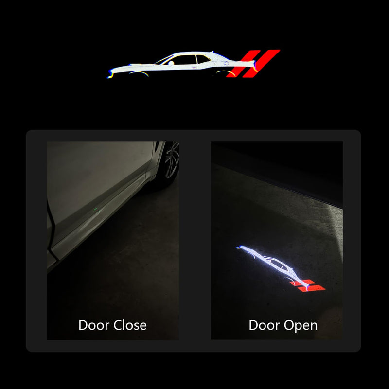 2Pcs Car Door Lights Compatible With Challenger 2015-Present. Personality Pattern LED Projector Courtesy Welcome Lights for SRT SXT GT RT (Picture 2) Picture 2