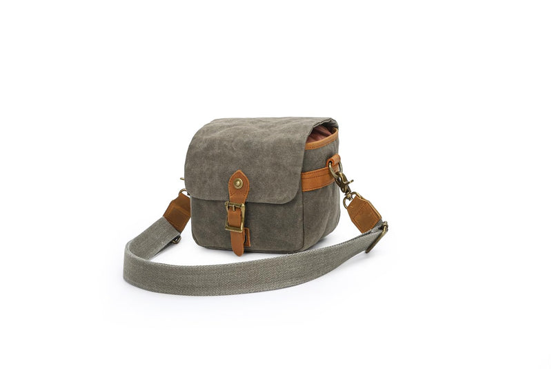 Vintage Canvas DSLR/SLR Camera Bag - Thick Protective Case for Camera and Lens - Water Resistant - Sling Shoulder Bag for Photography, Hiking, Shooting, and Traveling(Army Green) Army Green
