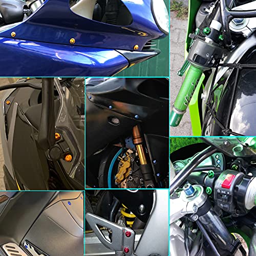 Upgraded 195PCS Motorcycle Fairing Bolt Kit Screws Fasteners Clips for CBR 600RR 1000RR CBR600 F3 F4 F4i Suzuki GSXR 600 750 1000 (Gold) gold