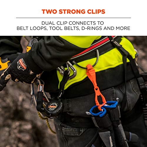 Ergodyne Squids 3400 Glove Clip Holder with Dual Clips, 6-Pack, Granite
