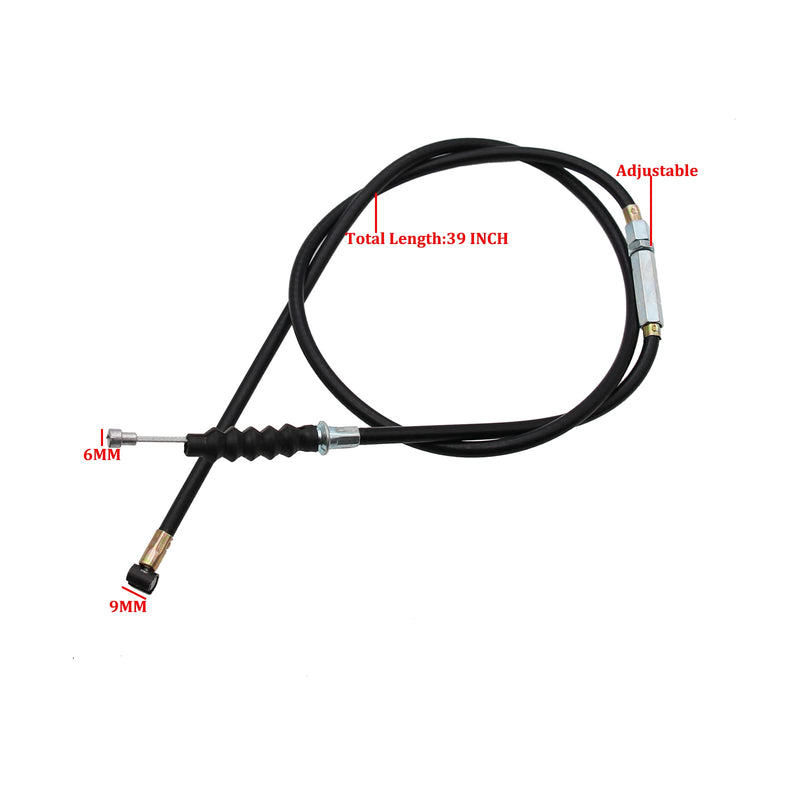 38.98" 99cm Clutch Cable with Adjuster for Apollo 125 50cc Chinese 70cc 90cc 110cc KLX XR CRF SSR 125cc SDG Coolster Baja Thumpstar Chinese Dirt Pit Bike Black