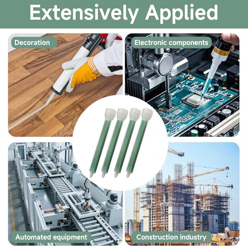 12-Pack Epoxy Mixing Nozzle, Static Mix Nozzle Adhesive Tips Square for Adhesive Cartridges, 1:1 and 2:1 Ratio Applicator with 24 Element Mixer