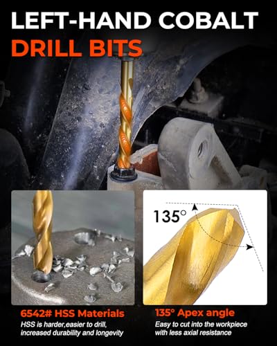 29-Piece Screw Extractor Set with Left Hand Drill Bits