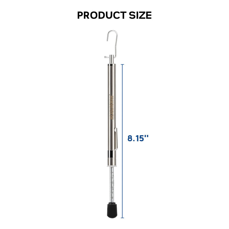 MEASUREMAN Dual-End Door Force Gauge, 0-35 Lbs/16kg Push Pull Tester, Stainless Steel Body with Hook, Door Closer & Lock Adjustment 0-35 Lbs / 16kg & with Hook