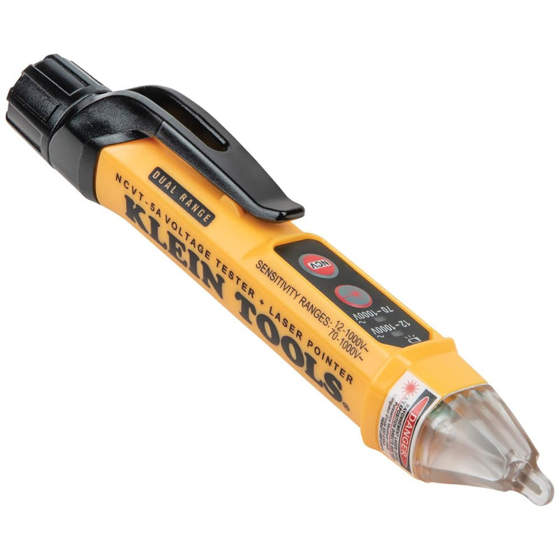 Klein Tools NCVT5KIT Electrical Test Kit, Dual-Range Non-Contact Voltage Tester with Laser Pointer and GFCI Receptacle Tester 2-piece Kit