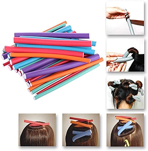 42-pack Bendy Rollers Durable Foam Curler Roller Set Hair Bendy Curlers Tool DIY Salon Hair Styling Curling Sticks with Case