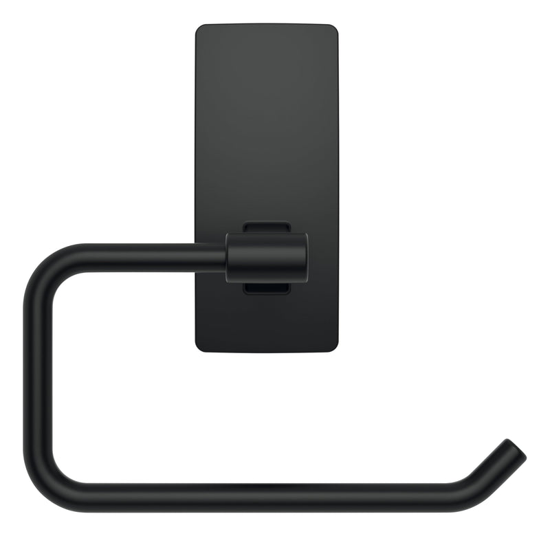Command Toilet Paper Holder Matte Black with Water Resistant Command Strips, Rust Resistant Bathroom Organizer Large