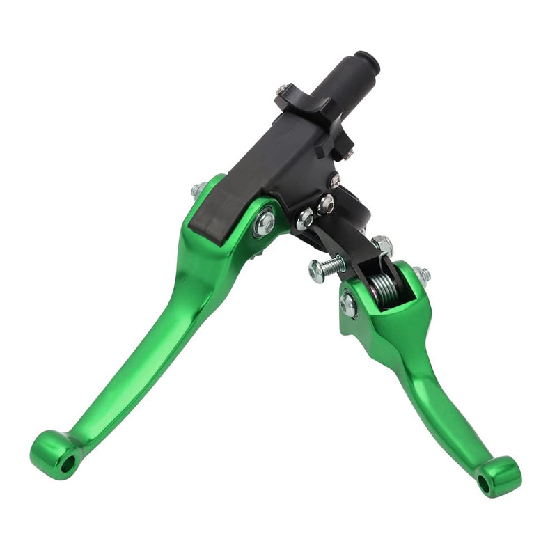 JFG RACING Motorcycle Brake Clutch Lever 7/8'' 22mm Folding Levers Aluminum Alloy Universal for CRF50 KLX SSR TTR 110 125 150 200 250cc Dirt Pit Bike ATV Mini Bike Green