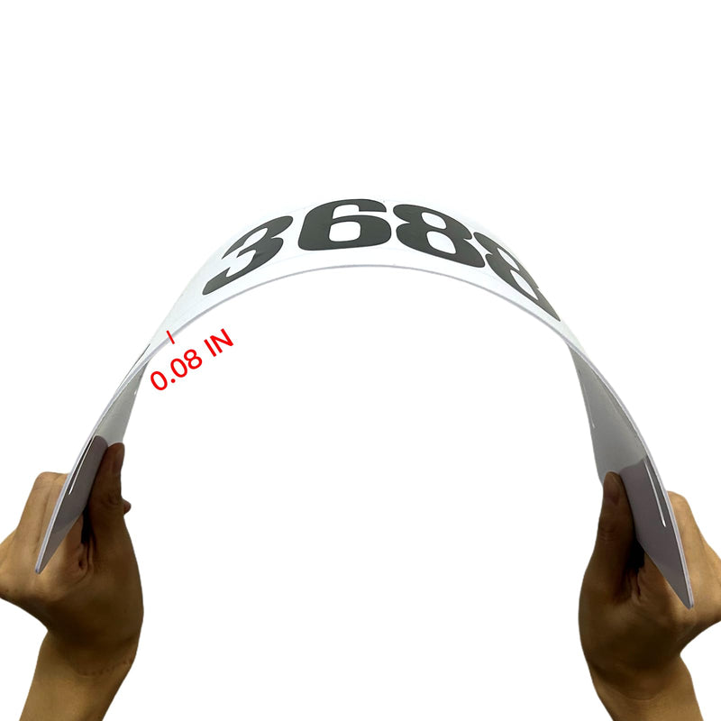 2 Pack Boat Registration Number Plate, Registration Sticker Plate with 16 Sheets Black Numbers and Letters Stickers, White Plastic Blank Number Plate for Inflatable Dinghy, Boat or Tender