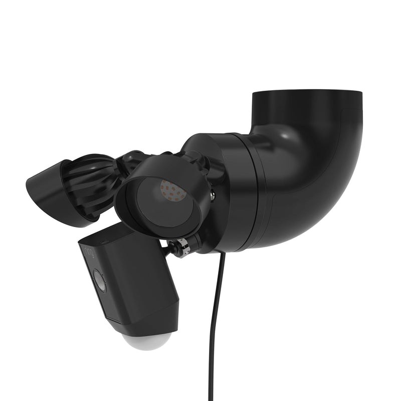 Eave Mount Compatible with R-ing Floodlight Cam Wired Pro/Plus ,WYZE Floodlight Camera v2 and Blink Wired Floodlight,REOLINK Elite Cameras, Plug-in Mount for Floodlight Cam Eave Bracket (Black) Black
