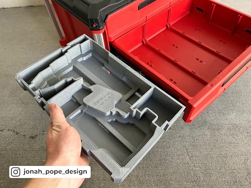 Jonah Pope Design 3d Printed Insert Designed for Milwaukee Packout Tool Box Drawer and M18 Drill and Impact Gen4 (Insert Only) (Black, Left) Black