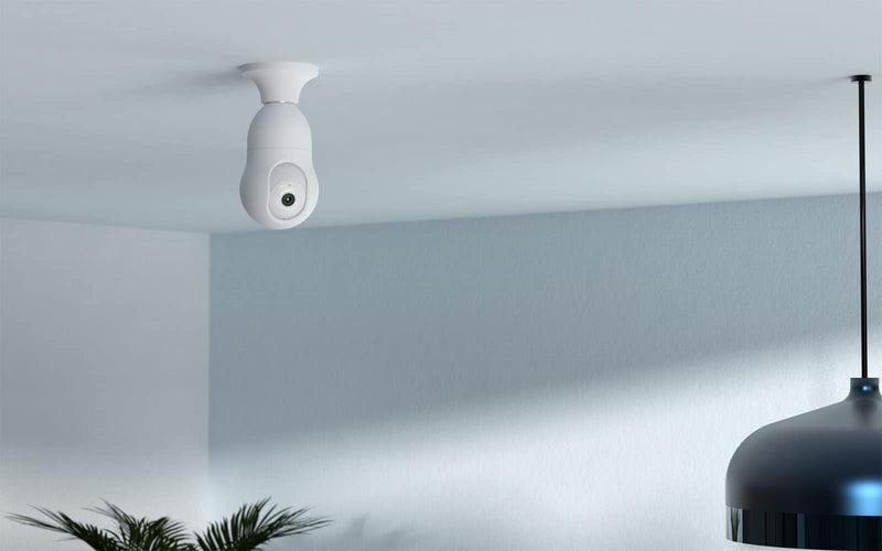 NU-SET Light Bulb Camera, Smart WiFi Home Security Camera with Pan-Tilt Panoramic View, 4MP, White Single Pack