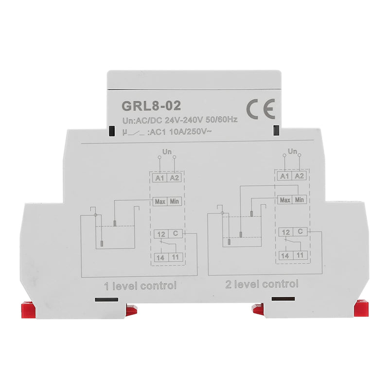 GRL8 02 Liquid Level Control Relay Water Level Controller 10A AC DC 24V 240V, Liquid Control Relay GRL8 02 Pool Water Level Controller with DIN Rail Mount