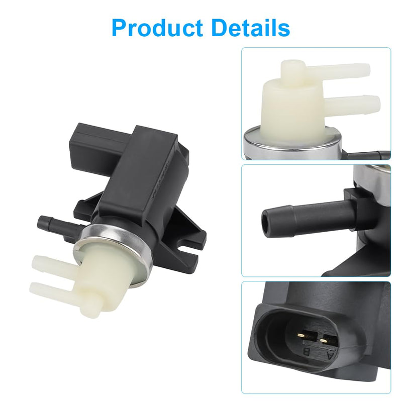 Turbo Boost Pressure Vacuum Control Solenoid Valve Compatible with Audi A3 VW Beetle Golf Jetta Passat Replacement for 1K0906627A 1K0906627B 1J0906627B VS198 1K0-906-627A 1J0-906-627-B