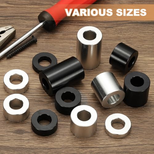 PATIKIL 6PCS Aluminum Spacers, 1/2 x 1 Metal Spacers Aluminum 1 L Spacer Screw Standoff Round Unthreaded Standoff Bushing for 5/16inch Screw Bolts, Silver