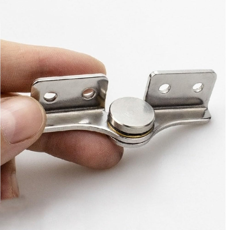 Torque 2.0 N.M, Torque Shaft Hinge Small Metal Damper，Stop at Will，for Folding Table, Windows, Doors, Wardrobe，Cabinets ，Boxes ， Flip Hinge with Adjustable Damping，1 Pair （L+R）, Silver