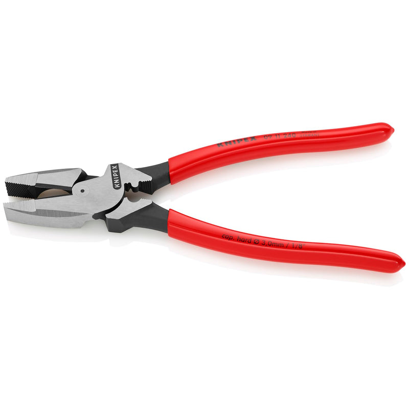 KNIPEX 09 11 240 SBA High Leverage Lineman Pliers New England with Tape Puller and Crimper