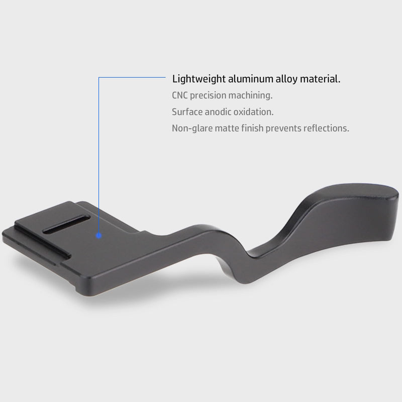Haoge THB-XT5B Hand Grip Metal Hot Shoe Thumb Up Rest for Fujifilm Fuji X-T5 Camera Black