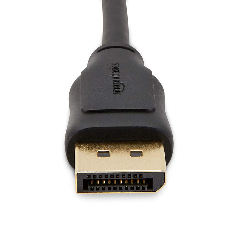 Amazon Basics 10-Pack DisplayPort 1.2 Cable, 4K@60Hz, 2K@165Hz, 21.6Gbps High-Speed, Gold-Plated Plugs, 6 Foot, Black 6 Feet
