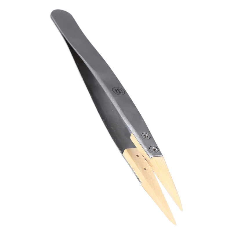 Precision Anti Tweezers with Wooden Tips, Ultra Precision Tool for Watch Repair, Ideal for Electrical Component Maintenance, Jewelry Craftsmanship, Tip Tweezers Watch Repair Tipped Tweezers