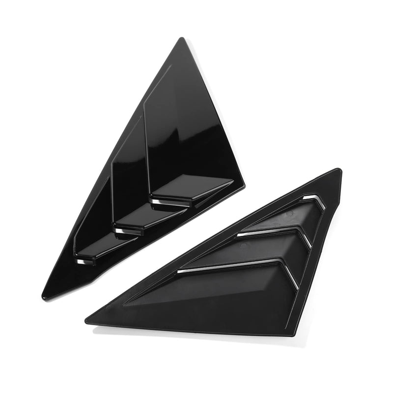 CKE for 11th Gen Civic Sedan Compatible with Honda Civic 2026 2025 2024 2023 2022 Accessories Car Exterior Rear Side Window Louvers Air Vent Scoop Shades Cover Blinds -Bright Black Glossy Black