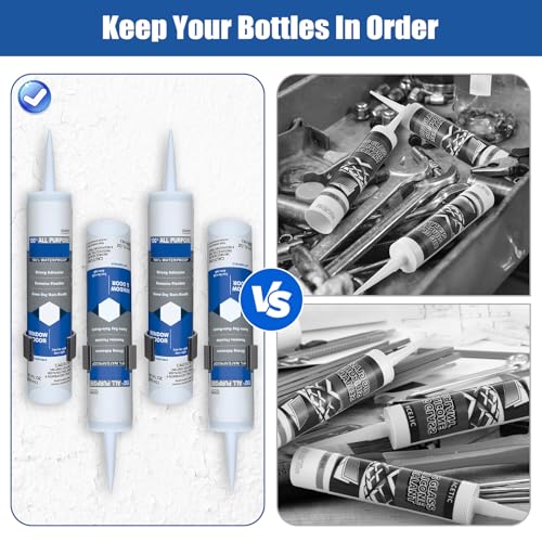 8 Pack Caulk Tube Holder, Wall Mounted 8