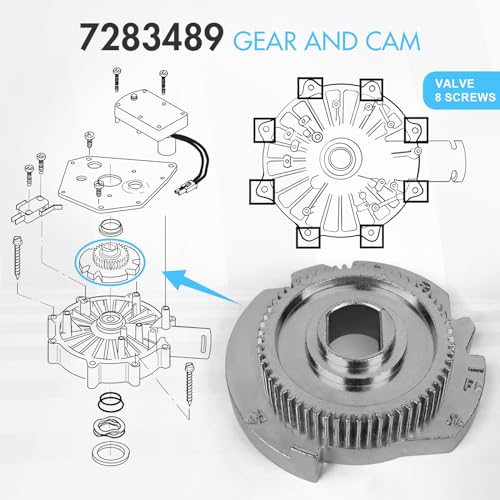 7283489 Model Water Softener OEM Accessory - Cam and Gear Kit for High-Flow 1-Inch Water Softeners - Ensuring a Smooth Water Flow Experience