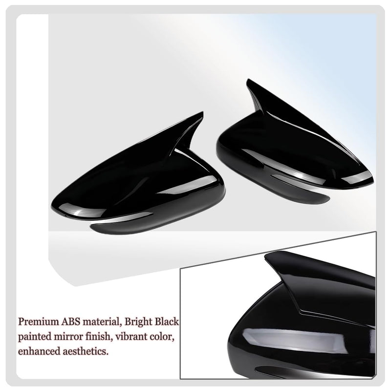 Rearview Mirror Cover,for KIA forte/K3/cerato 2014 2015 2016 2017 2018 Turn Signal housing,Sports Rear View Mirror Cover Accessories -Bright Black bright black For forte 2014-2018(With Turn Signal)