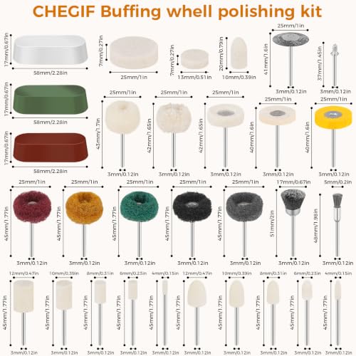 82PCS Buffing & Polishing Kit, 1/8" Shank Rotary Tool Accessories 82